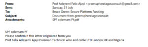 Anthony Igbokwe Scam Fake Letter Exposed